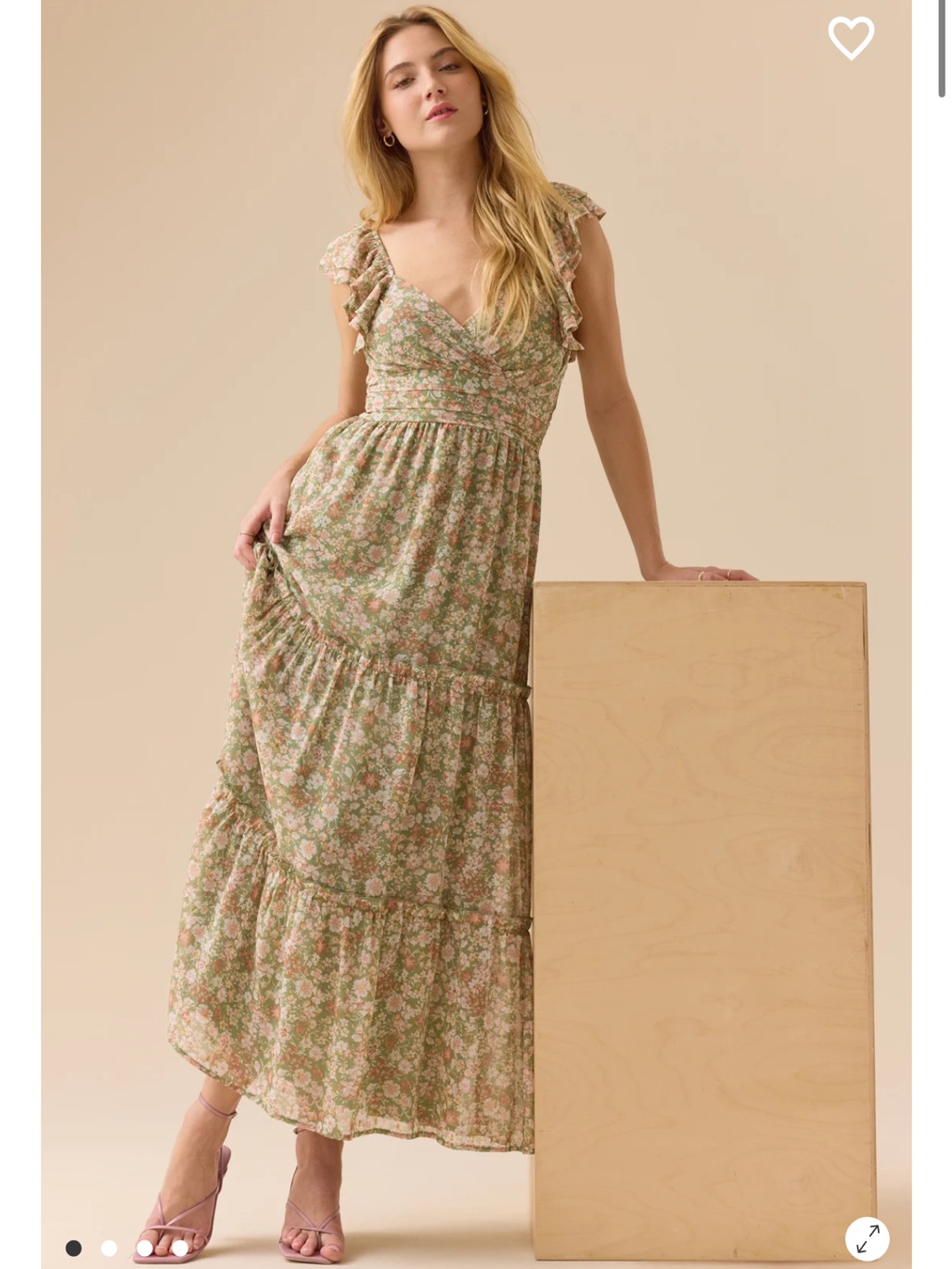 Altar'd State Green Floral Maxi Dress
